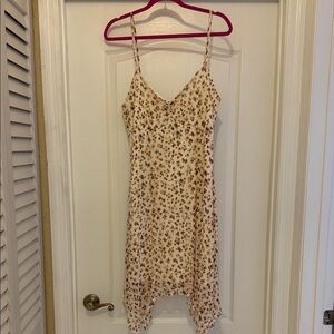 Floral Cream and Brown Women's Dress